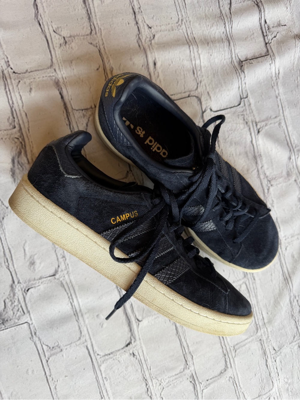 Adidas Navy Blue Suede Low Tops Sneakers Campus 8.5 Streetwear Casual Shoes 2017